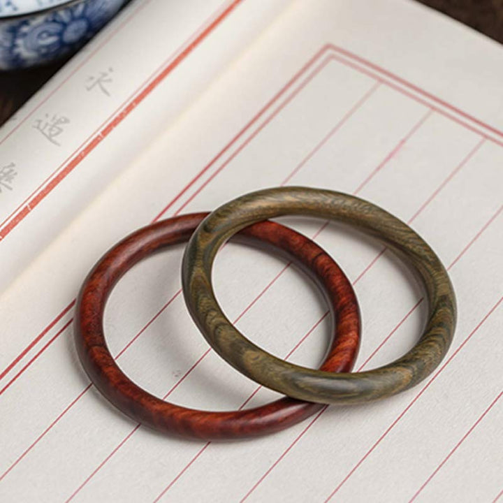 Buddha Stones Tibetan Small Leaf Red Sandalwood Ebony Green Sandalwood Protection Bracelet Bangle - image 24