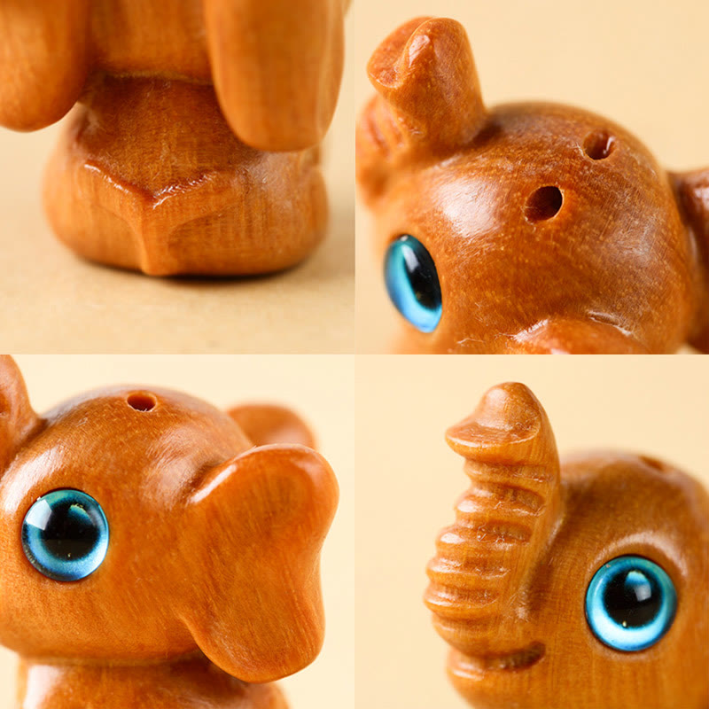 Buddha Stones Sandalwood Small Leaf Red Sandalwood Green Sandalwood Lucky Mini Elephant Carved Protection Decoration - image 8