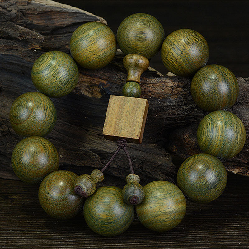 Buddha Stones Tibetan Green Sandalwood Cure Bracelet - 20mm(12 beads) - image 0