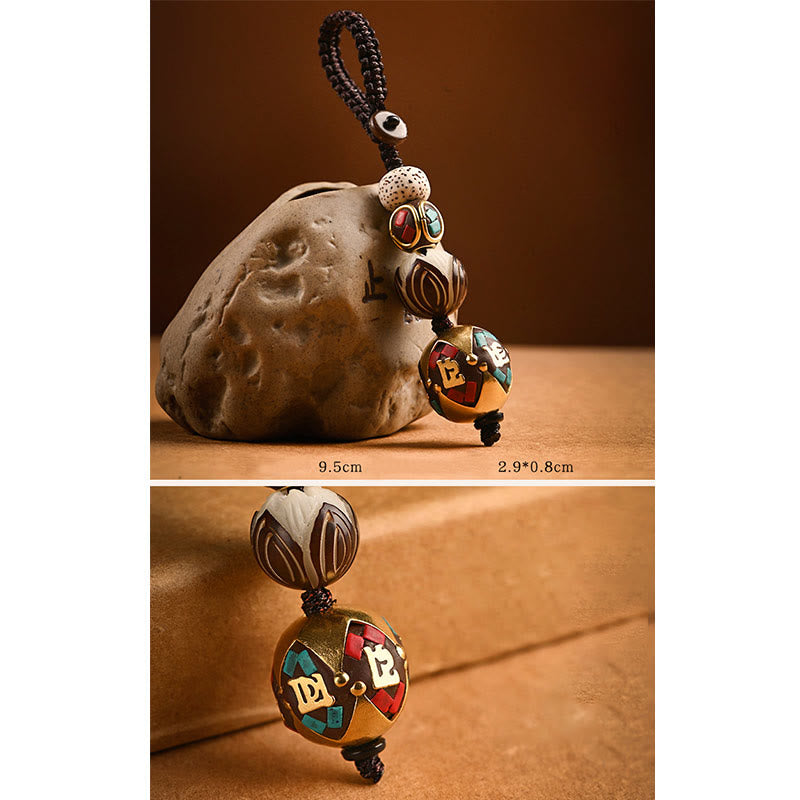 Buddha Stones Tibetan Om Mani Padme Hum Bodhi Seed Peace Key Chain - image 19