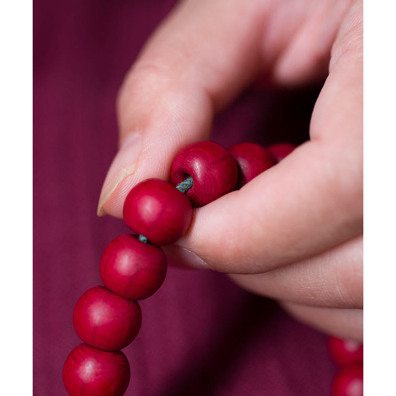 Buddha Stones Abelia Biflora Wood Warding Off Evil Spirits Wrist Mala - image 4