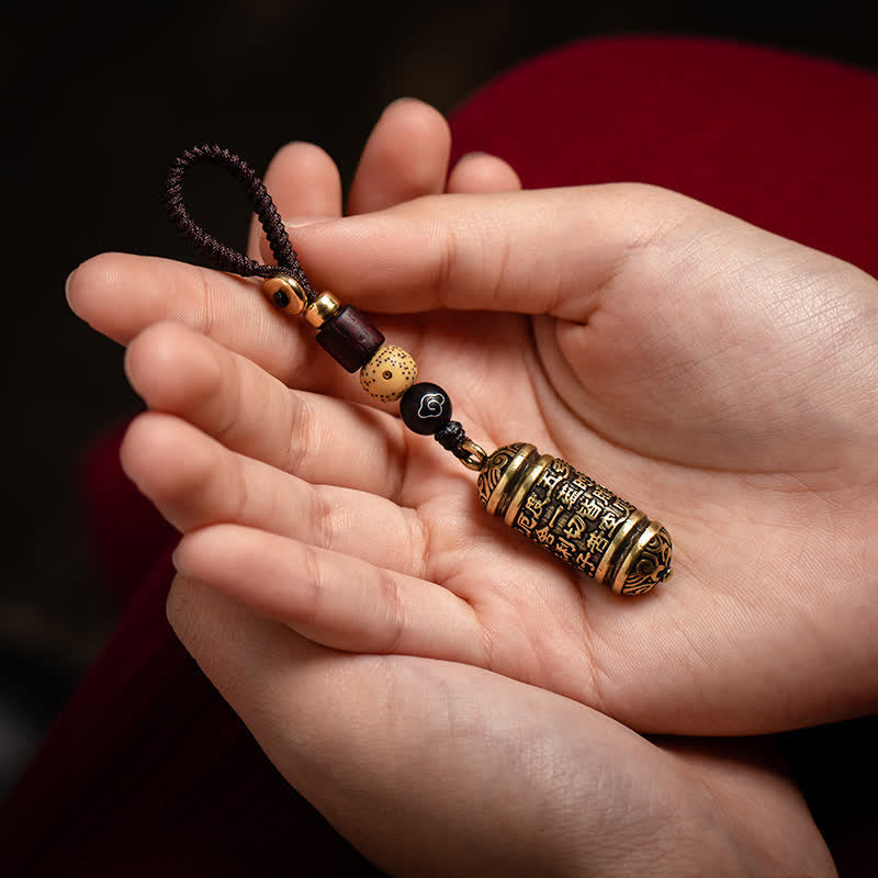 Heart Sutra Copper Key Chain - image 4