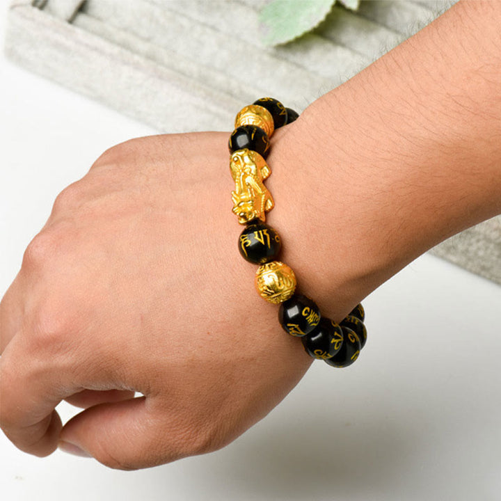 Buddha Stones FengShui PiXiu Obsidian Wealth Bracelet - image 19