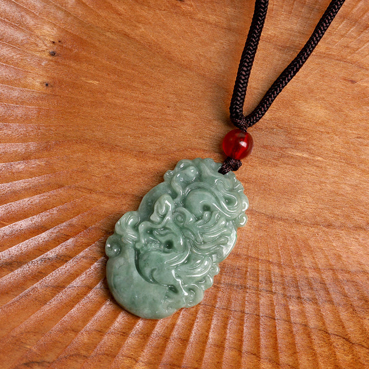 Buddha Stones Natural Jade 12 Chinese Zodiac Prosperity Necklace Pendant - image 2