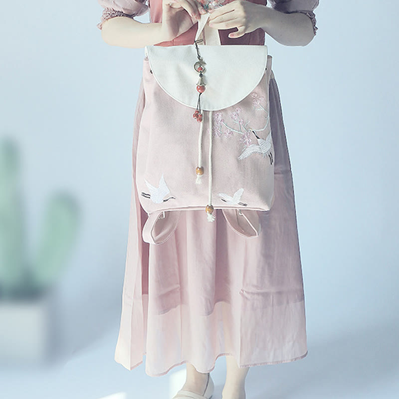 Buddha Stones Handmade Embroidered Large Capacity Canvas Backpack - image 36