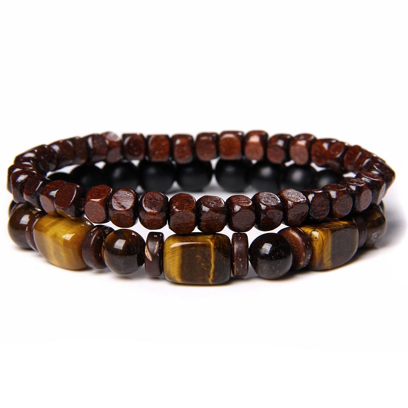 Buddha Stones Tiger Eye Frosted Stone Hematite Courage Bracelet - 1 - image 0