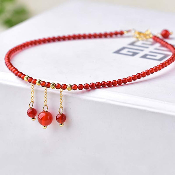 Red Agate Confidence Calm Anklet - image 2