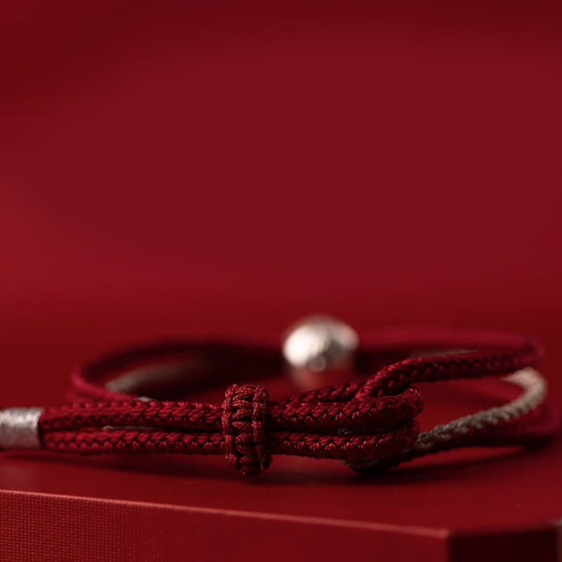 Buddha Stones 925 Sterling Silver Tibetan Zakiram Goddess of Wealth Luck Rope Bracelet - image 4