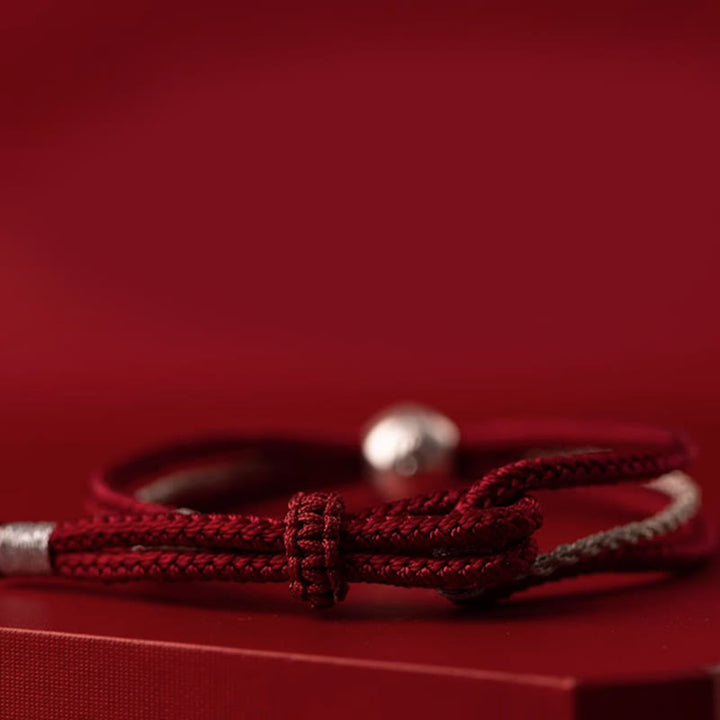 Buddha Stones 925 Sterling Silver Tibetan Zakiram Goddess of Wealth Luck Rope Bracelet - image 4