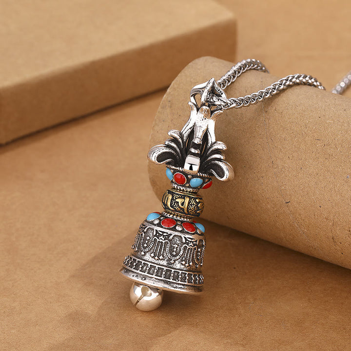 Buddha Stones Tibetan Om Mani Padme Hum Dorje Vajra Bell Strength Necklace Pendant - Dorje/Vajra(Enlightenment♥Spiritual Power) - image 0