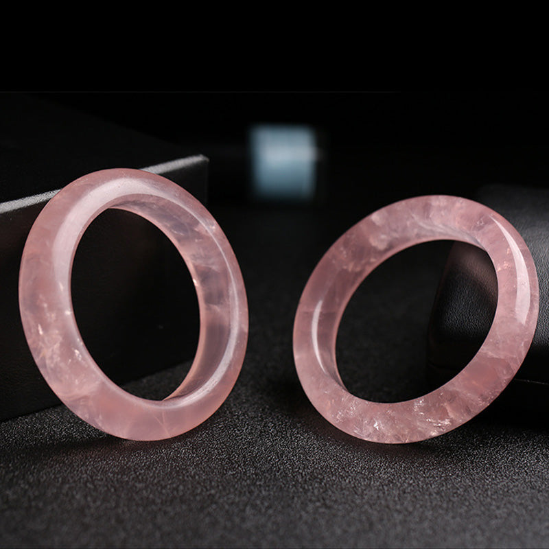 Buddha Stones  Natural Rose Quartz Love Caring Bracelet Bangle - image 5