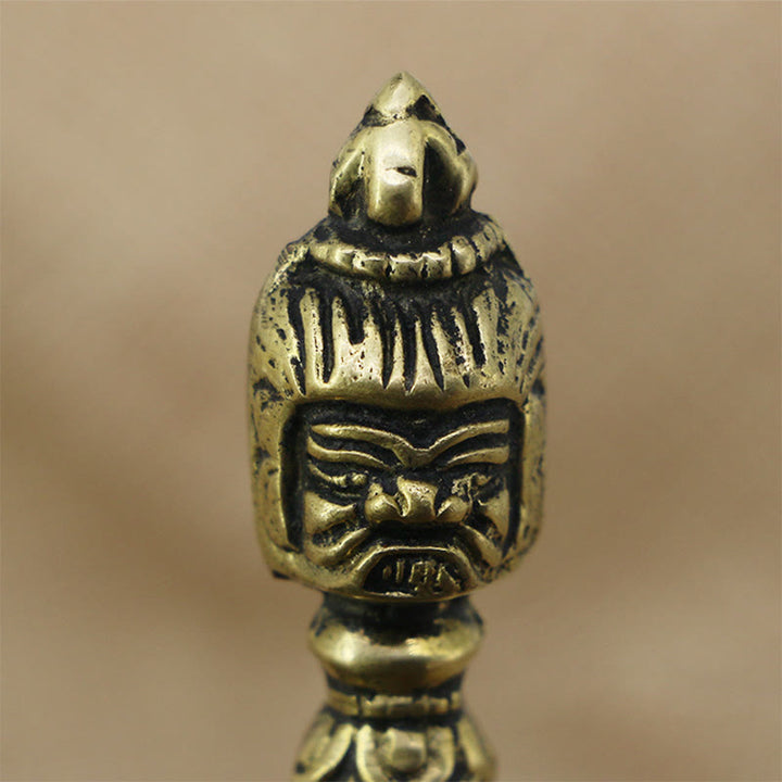 Buddha Stones Handmade Nepal Small Vajra Dorje Engraved Enlightenment Copper Decoration - image 4
