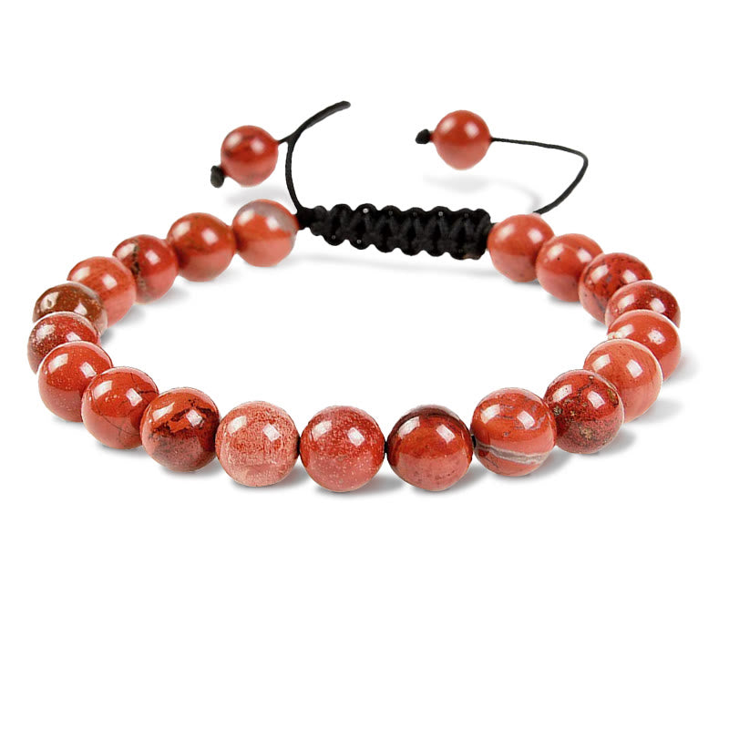 Buddha Stones Natural Healing Power Gemstone Crystal Beads Unisex Adjustable Macrame Bracelet - Red Jasper - image 15