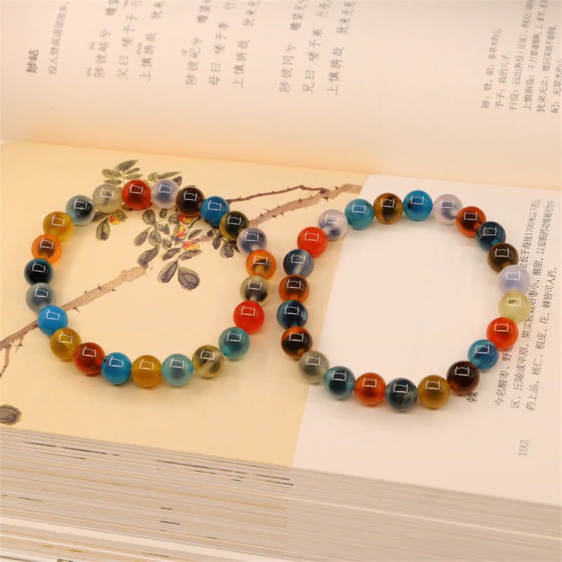 Buddha Stones Colorful Candy Agate Healing Strength Bead Bracelet - image 14