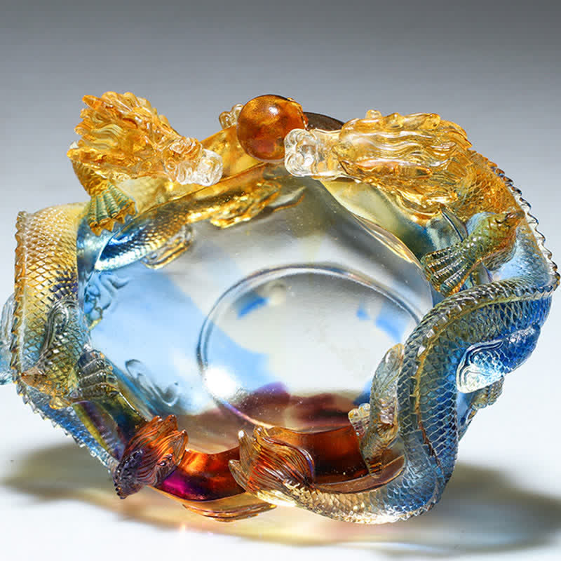 Buddha Stones Feng Shui Chinese Zodiac Dragon Handmade Liuli Crystal Art Piece Protection Home Office Decoration - image 5