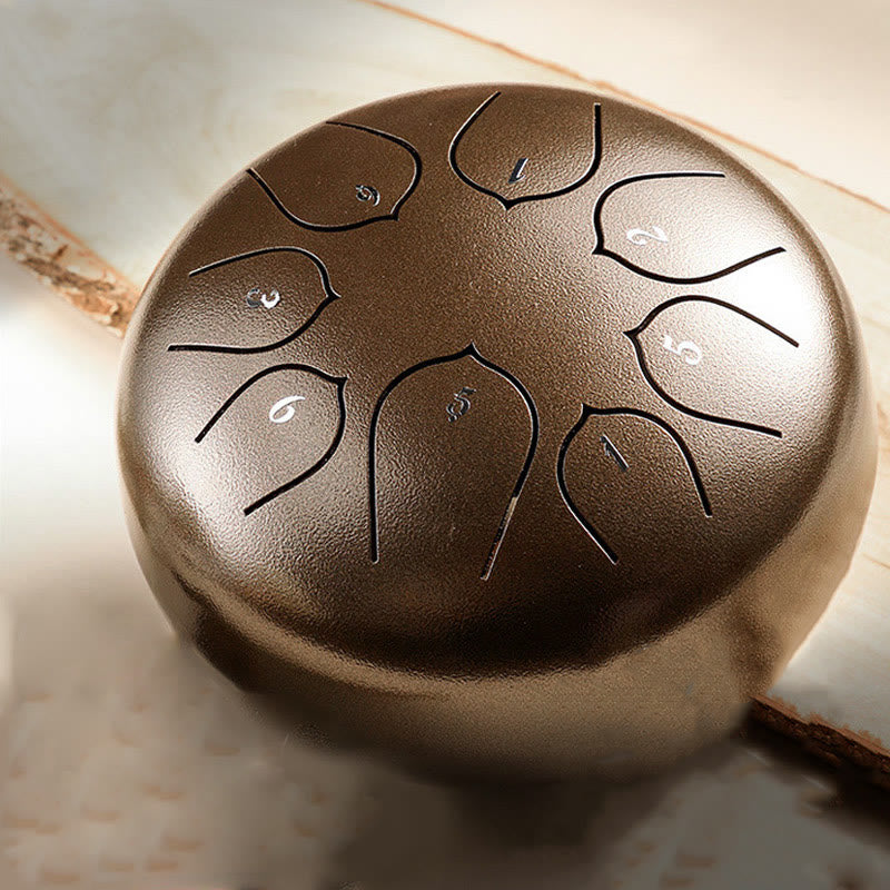 Buddha Stones Steel Tongue Drum Sound Healing Meditation Lotus Pattern Drum Kit 8 Note 6 Inch Percussion Instrument - image 11