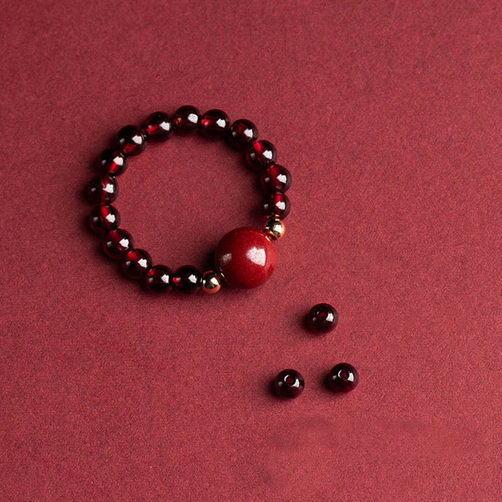 Buddha Stones Garnet Cinnabar Lucky Bead PiXiu Om Mani Padme Hum Rose Protection Ring - image 3