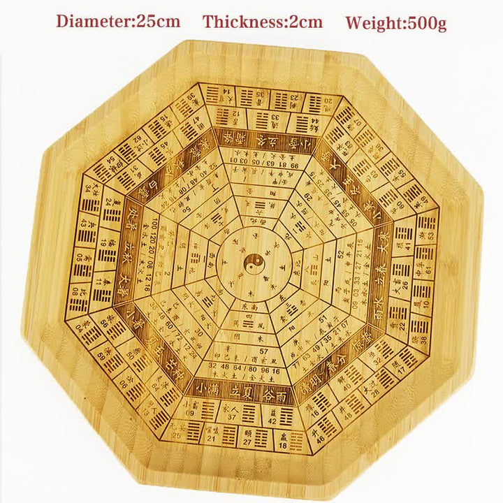Feng Shui Bamboo Bagua Map Harmony Energy Map - Sixty-four Trigrams Bagua Map 25cm - image 24