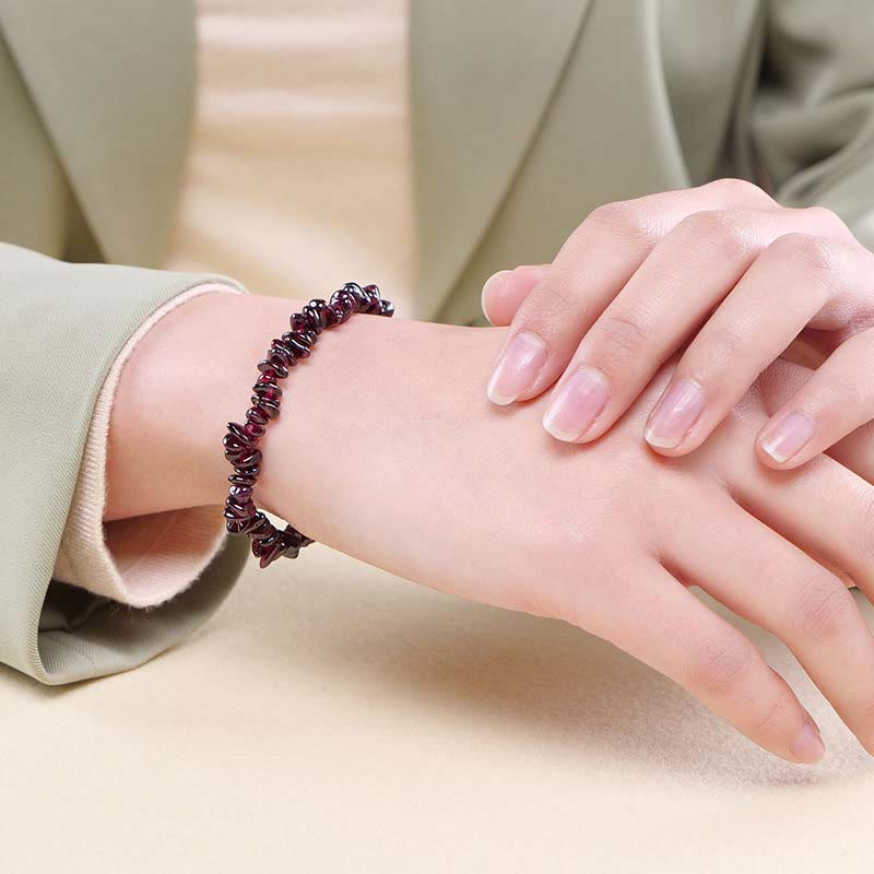 Natural Irregular Shape Crystal Stone Warmth Soothing Bracelet - image 26