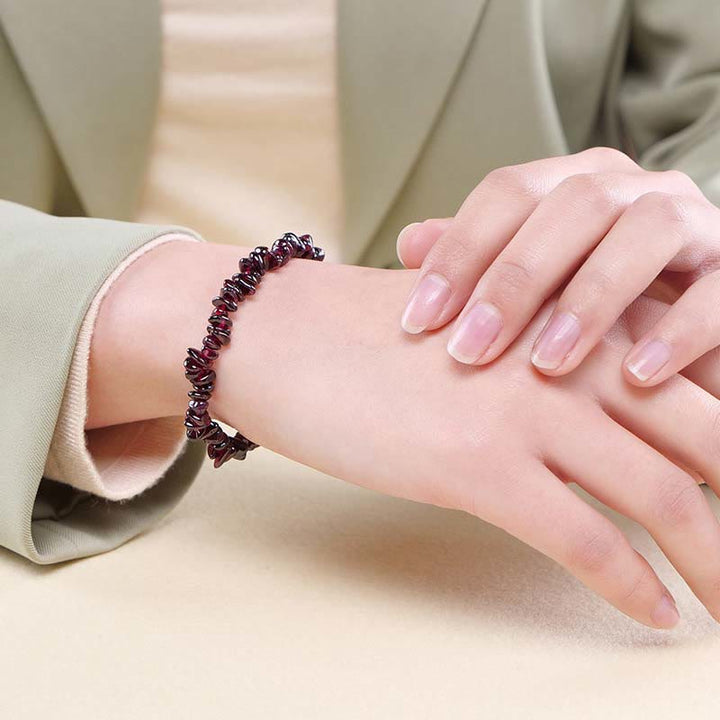 Natural Irregular Shape Crystal Stone Warmth Soothing Bracelet - image 26