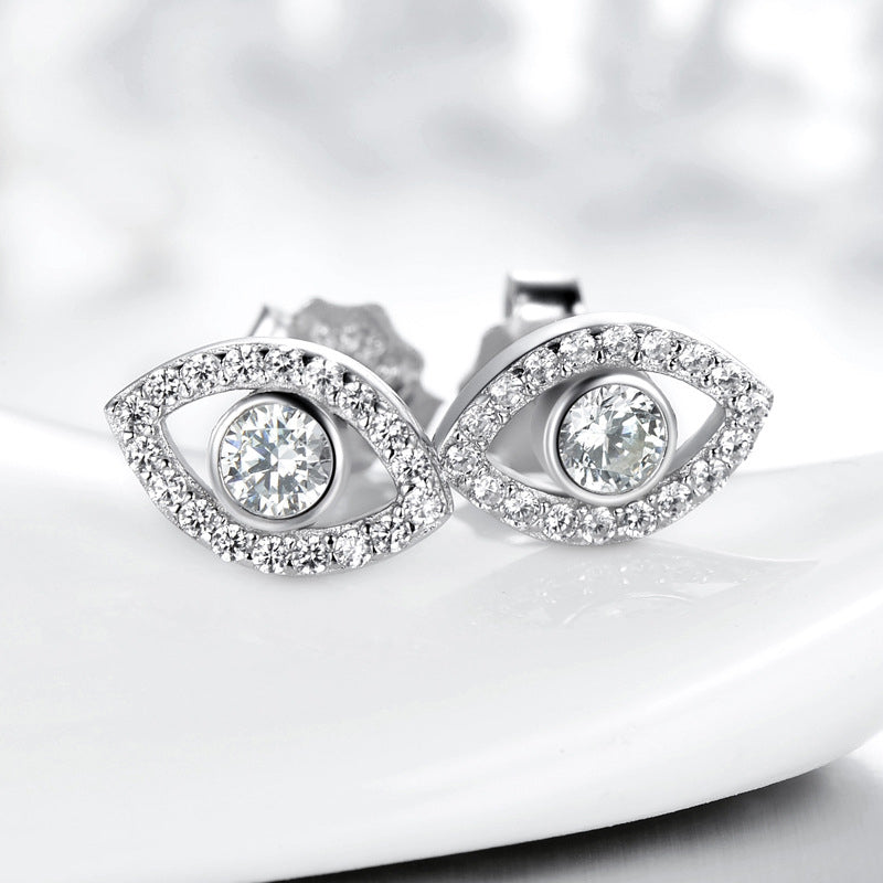 Buddha Stones 925 Sterling Silver Evil Eye Symbol Protection Stud Earrings - image 2