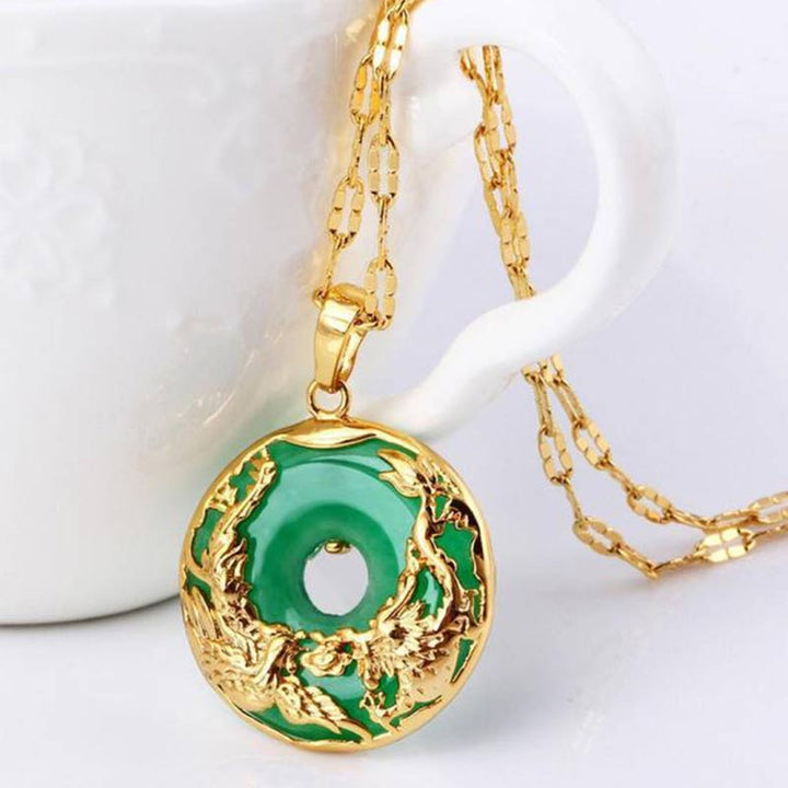 Buddha Stones Natural Jade Prosperity Necklace - image 4