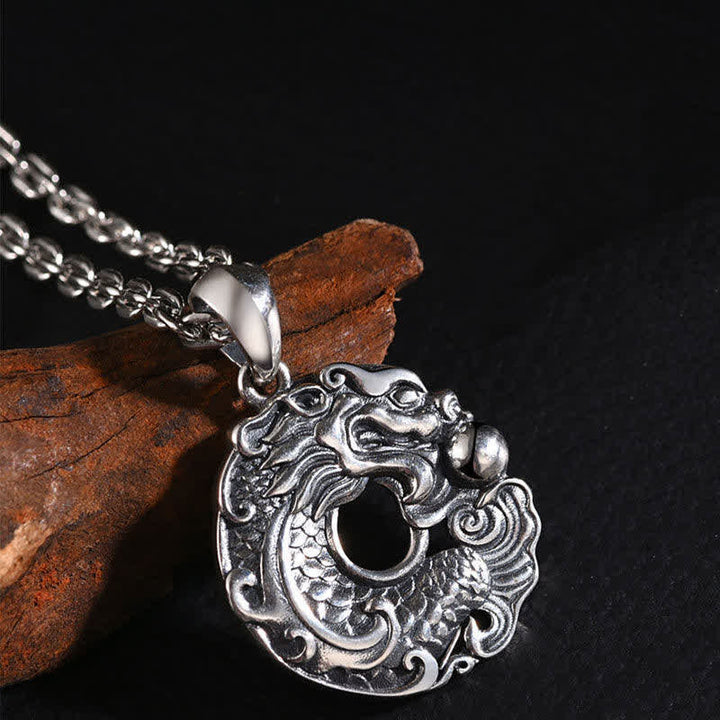 Buddha Stones Koi Fish Dragon Peace Buckle Wealth Necklace Pendant - image 1