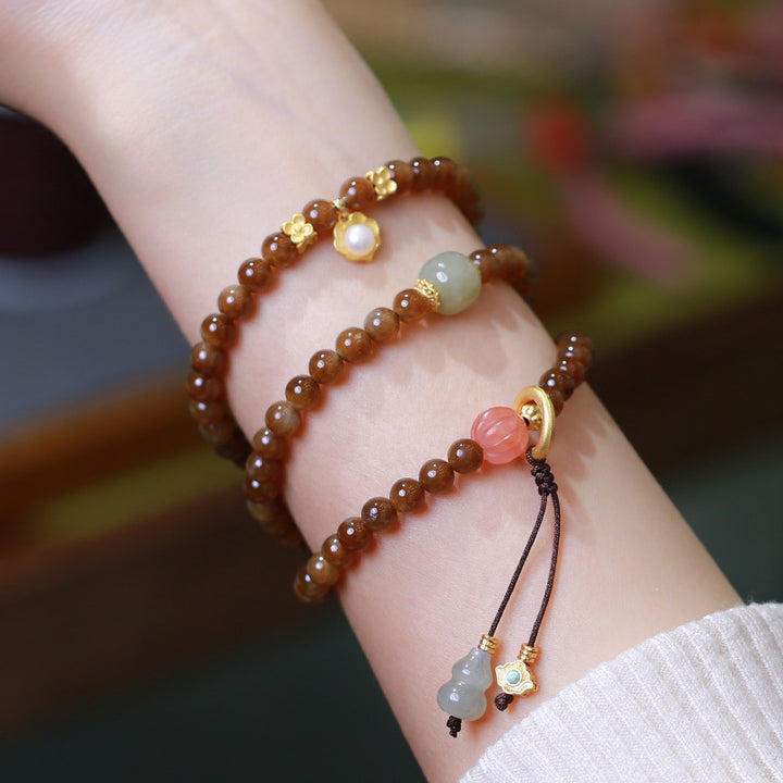 Buddha Stones Jade Butterfly Gourd Prosperity Luck Bracelet Necklace - image 8