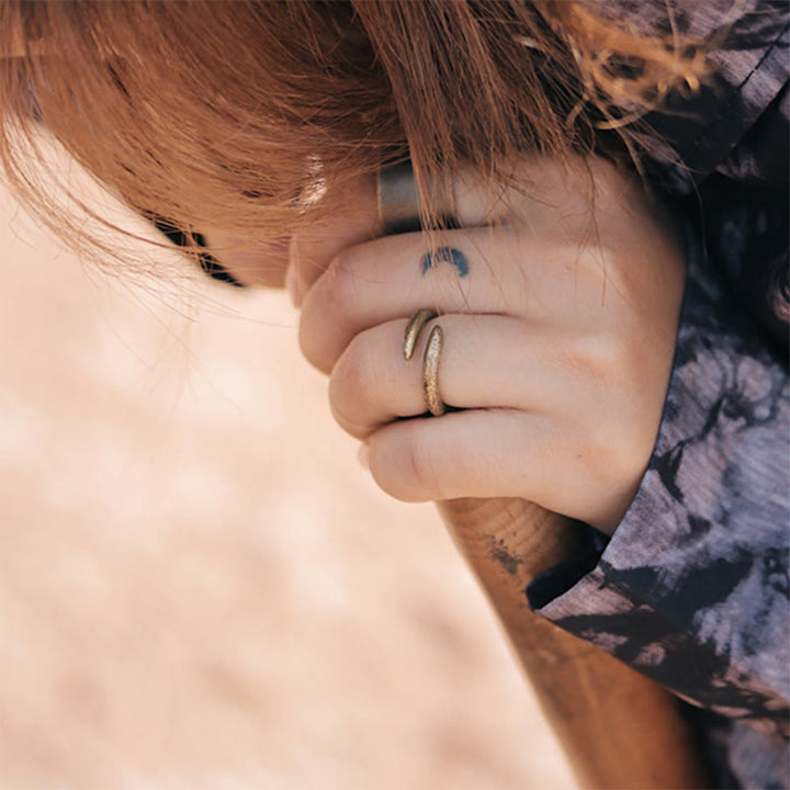 Buddha Stones Simple Design Copper Luck Adjustable Ring - image 6