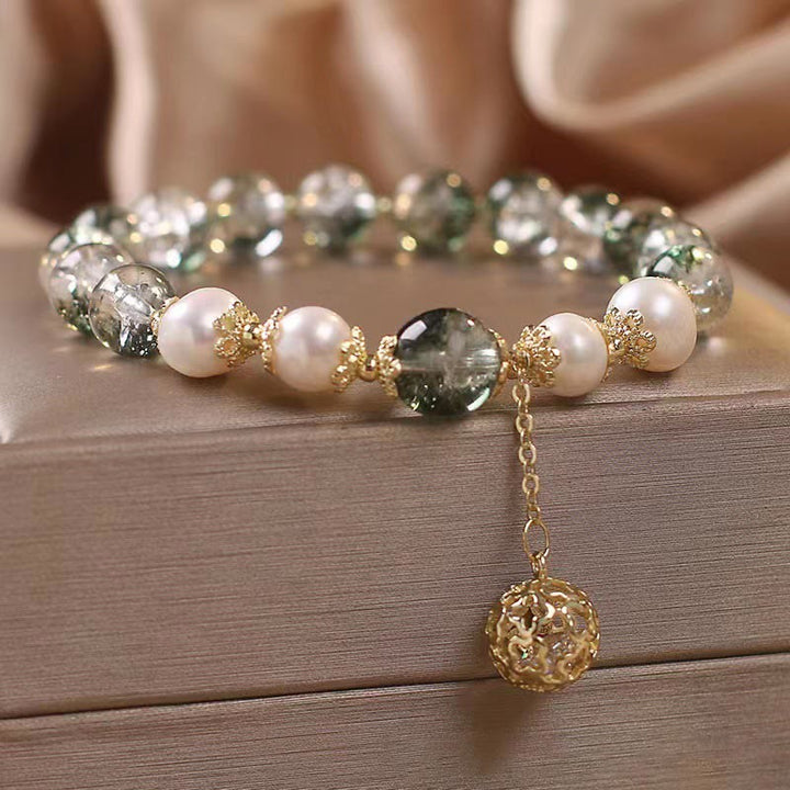 Buddha Stones Green Phantom Pearl Self-acceptance Charm Bracelet - image 2