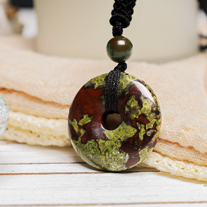 Buddha Stones Lucky Coin Pendant Healing Crystal Gemstone Necklace - image 25