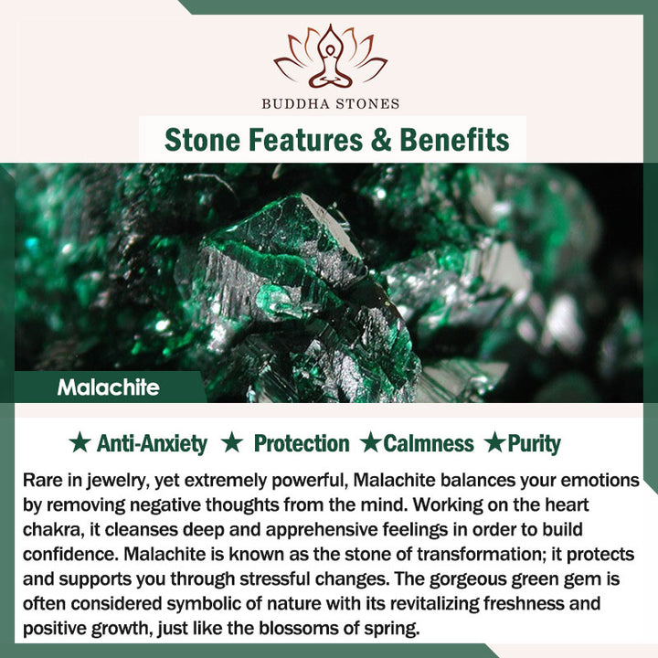 Buddha Stones Natural Malachite Pearl Lucky Bamboo Anti-Anxiety Bracelet - image 5