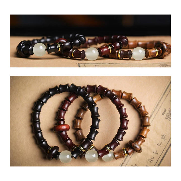 Buddha Stones Ebony Green Sandalwood Black Rosewood Bamboo Peace Bracelet - image 9