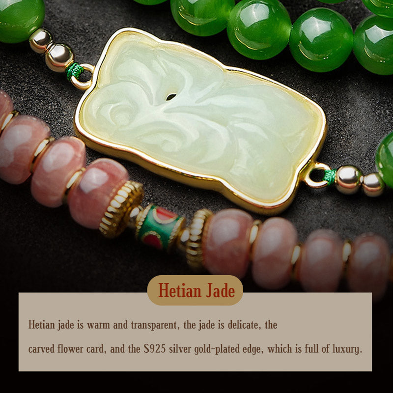 Buddha Stones 108 Mala Beads Cyan Jade Red Agate Laughing Buddha Luck Bracelet - image 13