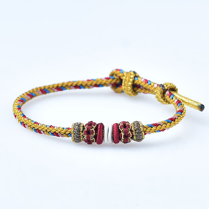 Buddha Stones Handmade Dunhuang Color Luck Braid String Bracelet - image 14