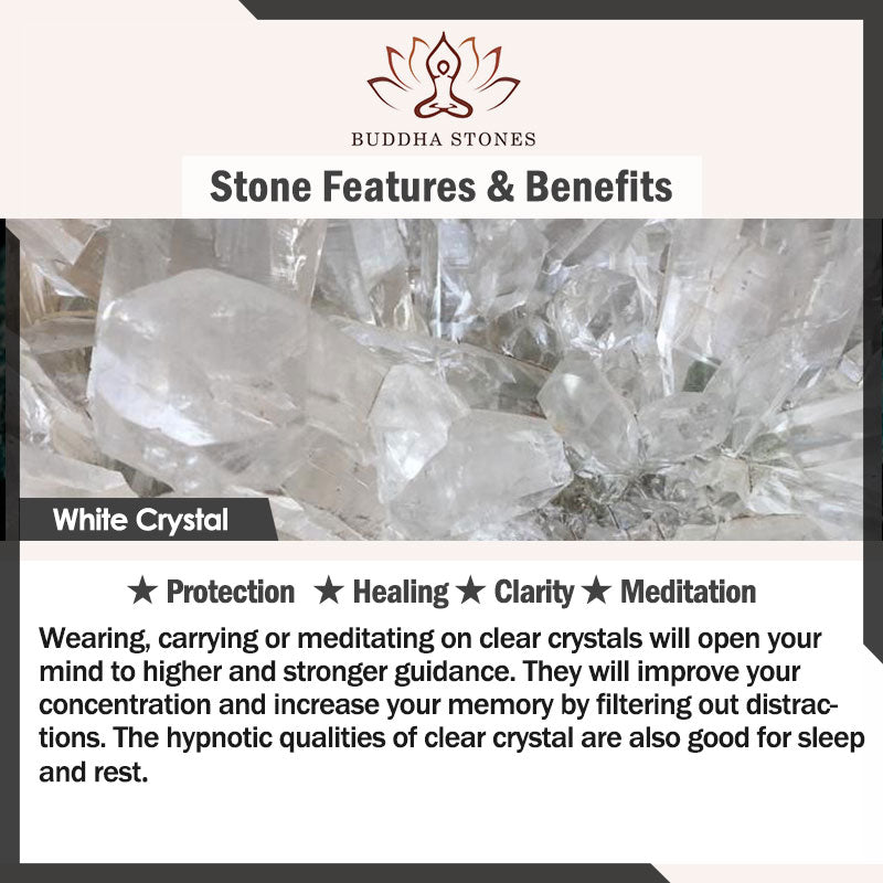 Buddha Stones 925 Sterling Silver Chinese Zodiac Natal Buddha White Crystal Meditation Triple Wrap Bracelet - image 10