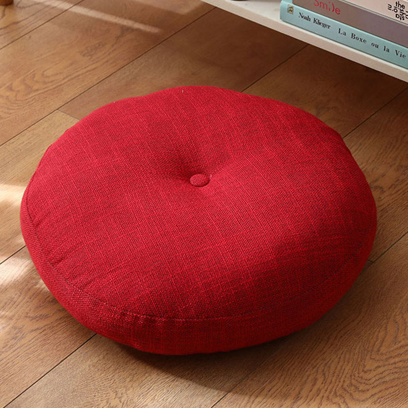 Buddha Stones Lotus Simple Pattern Linen Meditation Seat Cushion Home Living Room Decoration - Detachable - 40cm*10cm - Crimson - image 17