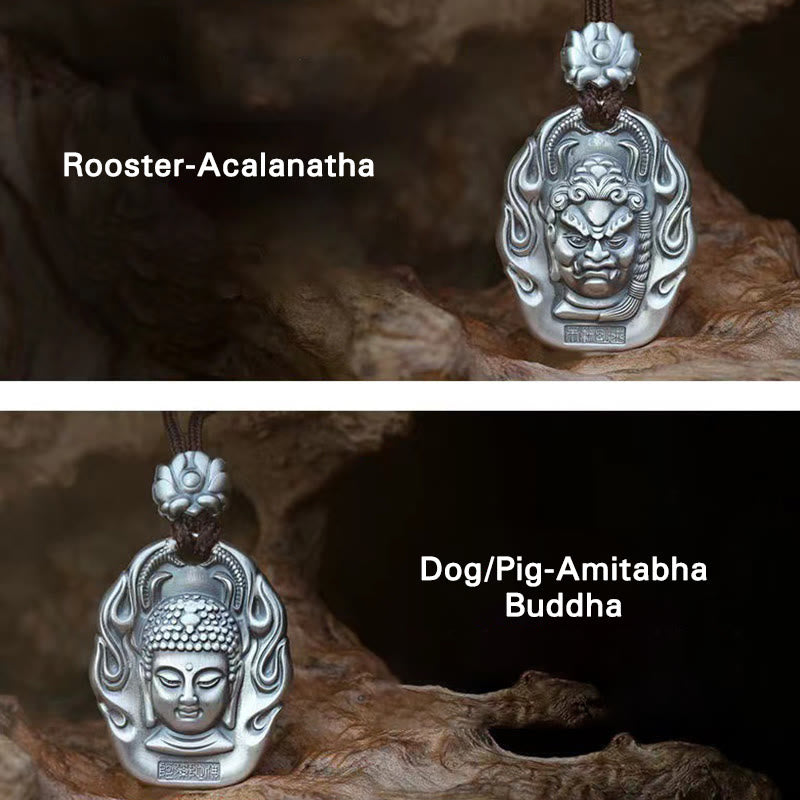 Buddha Stones Chinese Zodiac Natal Buddha Om Mani Padme Hum Lotus Compassion Necklace Pendant - image 23