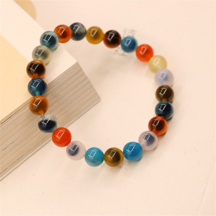 Buddha Stones Colorful Candy Agate Healing Strength Bead Bracelet - image 9
