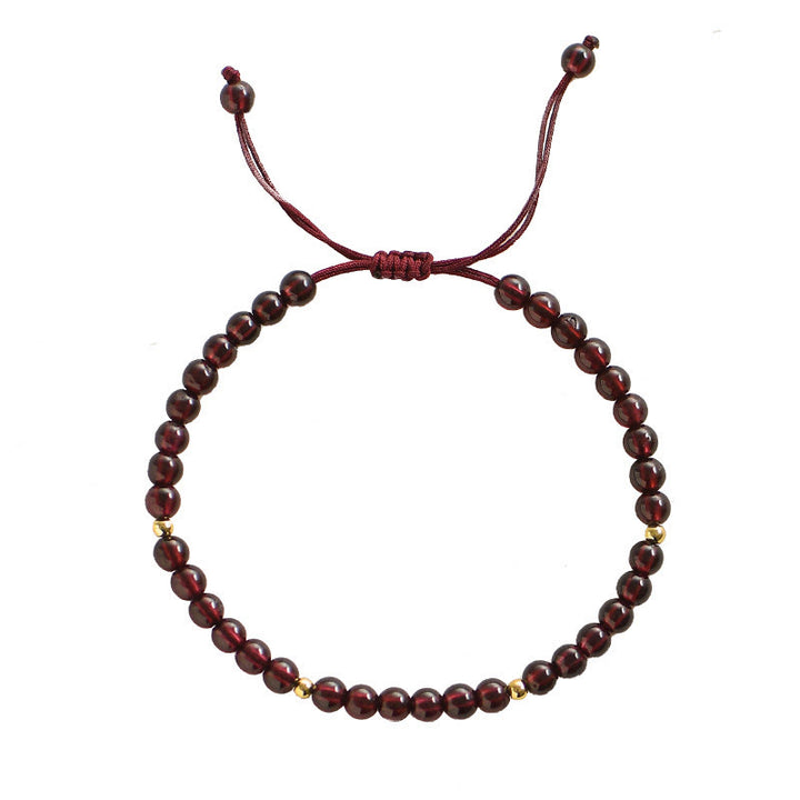 Buddha Stones Natural Garnet Golden Beads Stability Bracelet - image 6