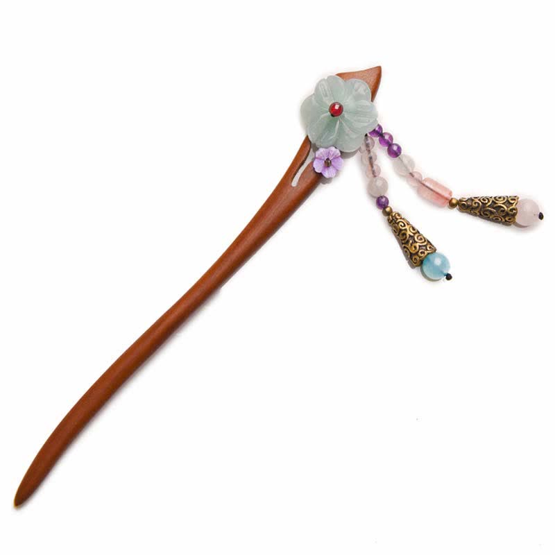 Red Sandalwood Amethyst Aventurine Protection Hairpin Decoration - image 9