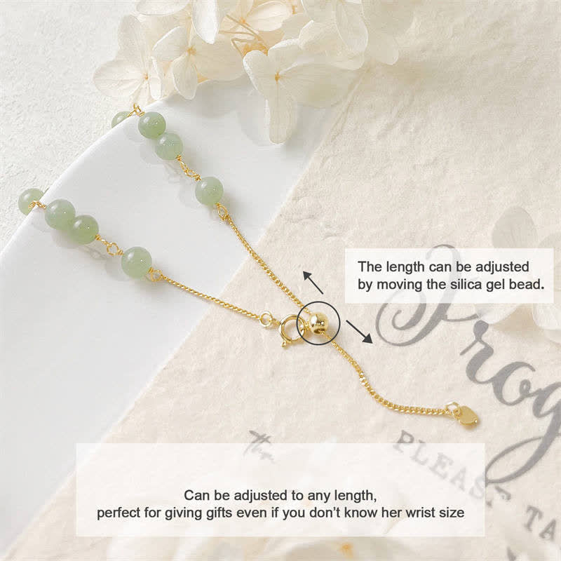 Buddha Stones Unique Natural Hetian Jade 14K Gold filled Luck Beaded Bracelet - image 12