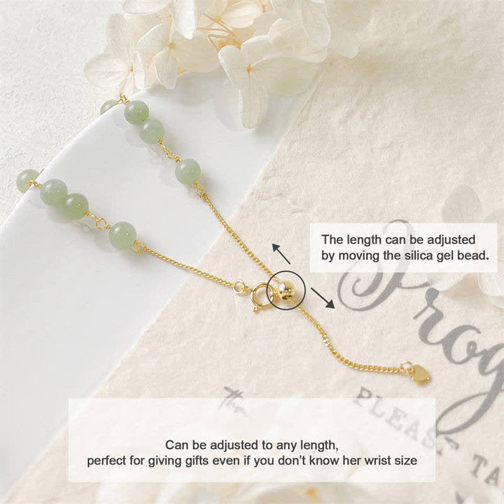 Buddha Stones Unique Natural Hetian Jade 14K Gold filled Luck Beaded Bracelet - image 12