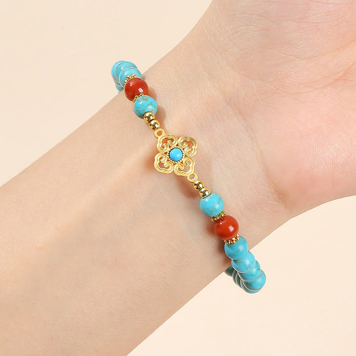 Buddha Stones Turquoise Bead Protection Balance Bracelet - image 5