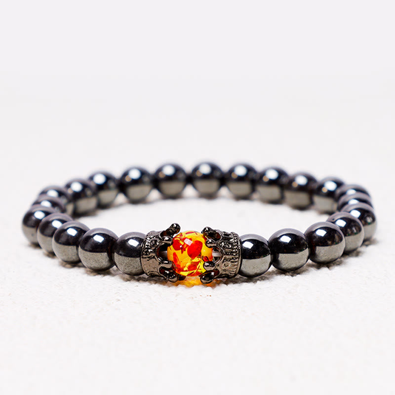 Buddha Stones Natural Stone King&Queen Crown Healing Energy Beads Couple Bracelet - Hematite - image 5