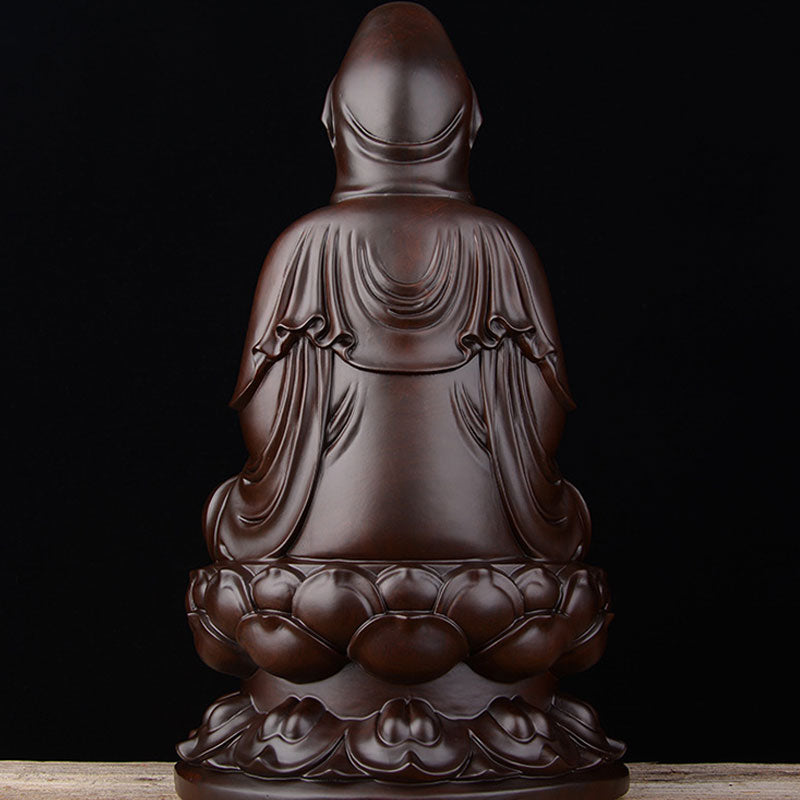 Buddha Stones Avalokitesvara Ebony Lotus Harmony Blessing Home Decoration - image 4