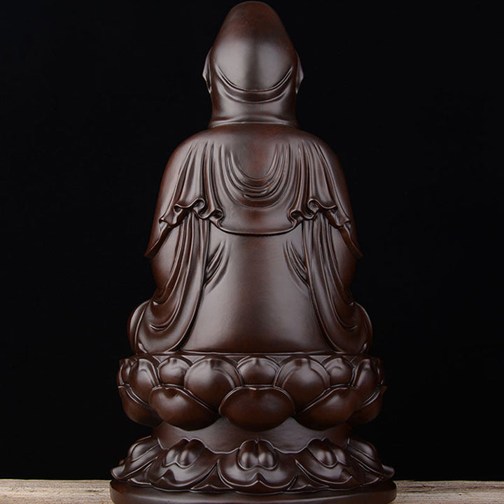 Buddha Stones Avalokitesvara Ebony Lotus Harmony Blessing Home Decoration - image 4