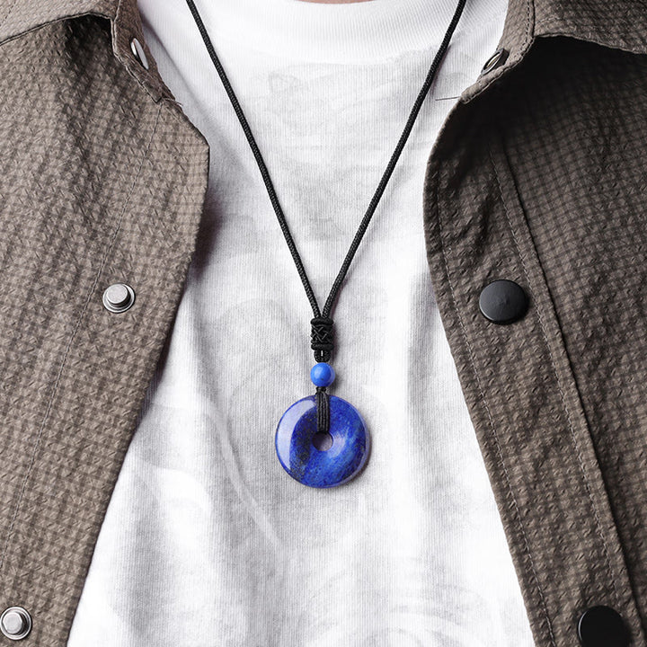 Buddha Stones Lucky Coin Pendant Healing Crystal Gemstone Necklace - image 29