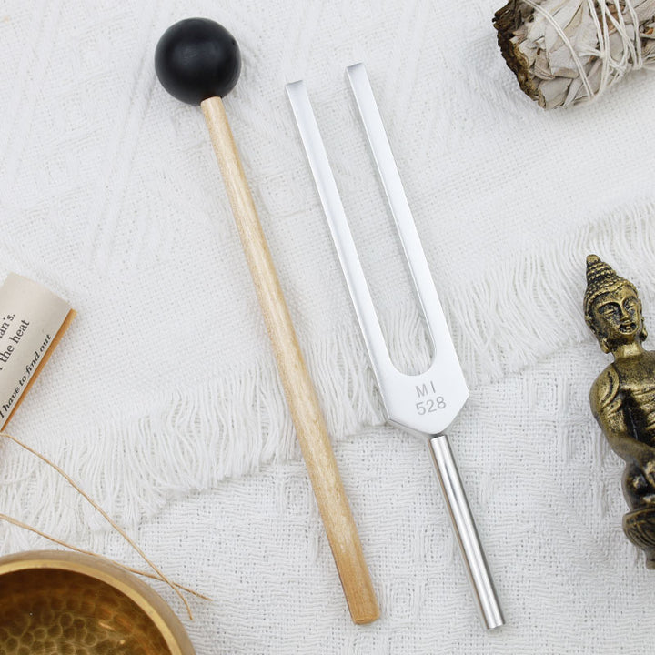 Buddha Stones Tuning Fork 528HZ Aluminum Alloy for Chakra and Sound Therapy Ornament Decoration With a Mallet - image 2