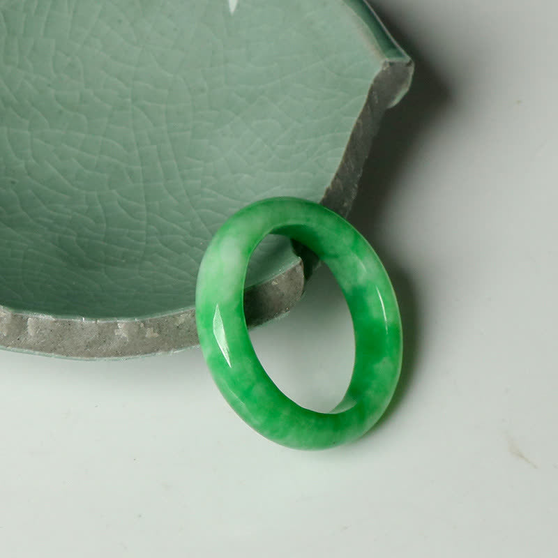 Buddha Stones  Jade Abundance Luck Ring - image 1
